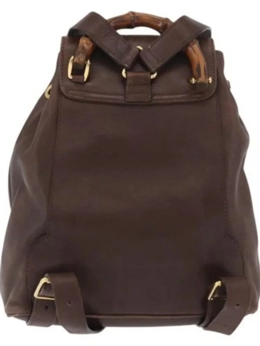 GUCCI Bamboo Backpack Leather Brown Gold 003 2058 0030 Auth BA11134 - Picture 2 of 16